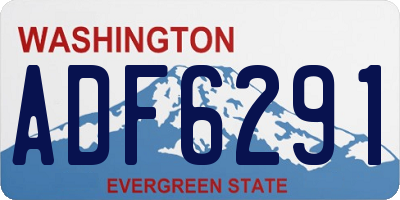 WA license plate ADF6291