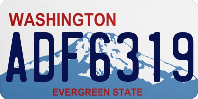 WA license plate ADF6319