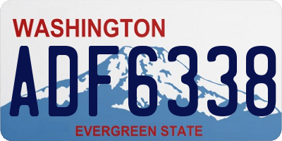 WA license plate ADF6338