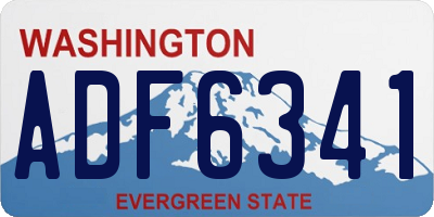 WA license plate ADF6341
