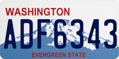 WA license plate ADF6343