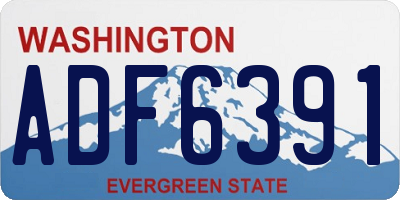 WA license plate ADF6391