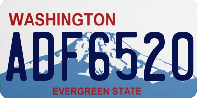WA license plate ADF6520