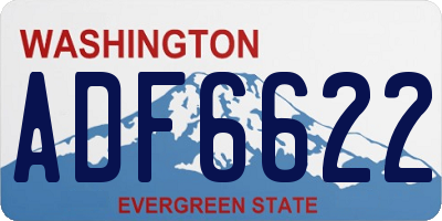 WA license plate ADF6622
