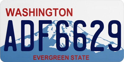WA license plate ADF6629