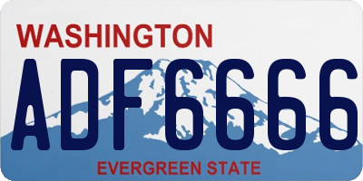 WA license plate ADF6666