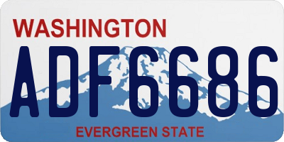 WA license plate ADF6686