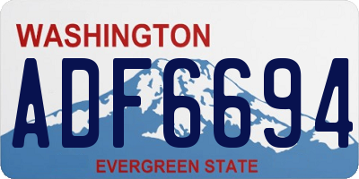 WA license plate ADF6694