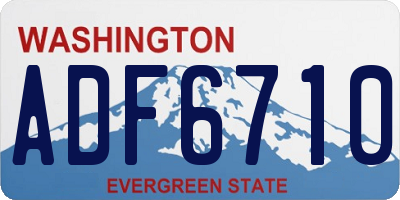 WA license plate ADF6710