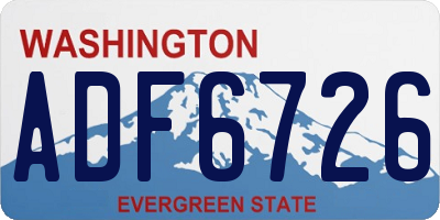 WA license plate ADF6726