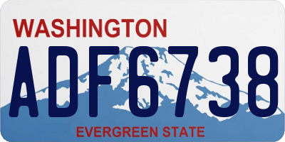WA license plate ADF6738