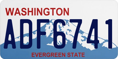 WA license plate ADF6741