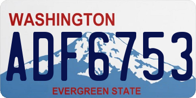 WA license plate ADF6753