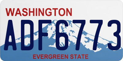WA license plate ADF6773