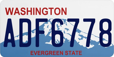 WA license plate ADF6778