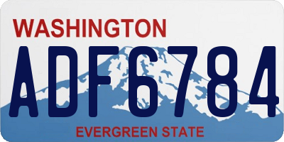 WA license plate ADF6784