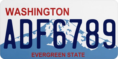 WA license plate ADF6789