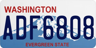 WA license plate ADF6808