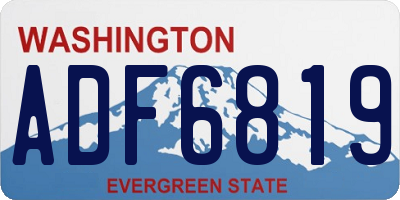 WA license plate ADF6819