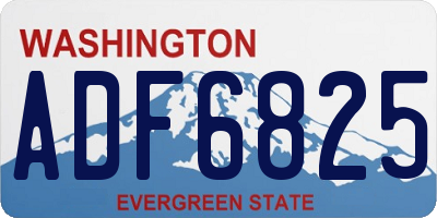 WA license plate ADF6825