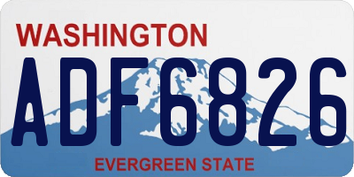 WA license plate ADF6826