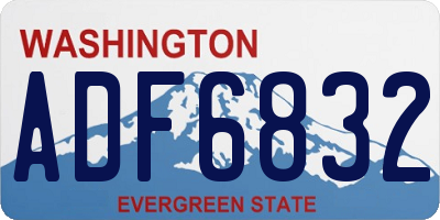 WA license plate ADF6832