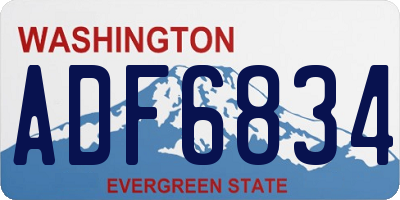 WA license plate ADF6834