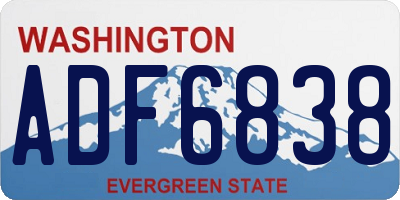 WA license plate ADF6838