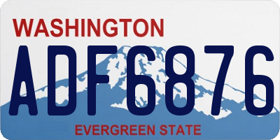 WA license plate ADF6876
