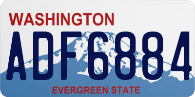 WA license plate ADF6884