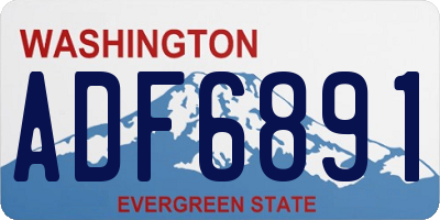 WA license plate ADF6891