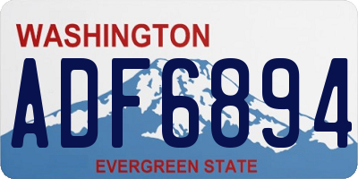 WA license plate ADF6894