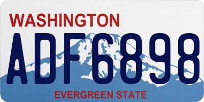 WA license plate ADF6898