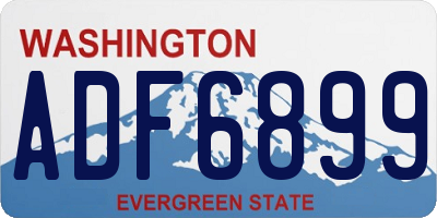 WA license plate ADF6899