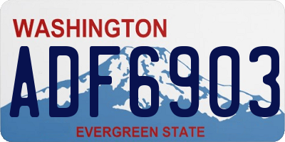 WA license plate ADF6903