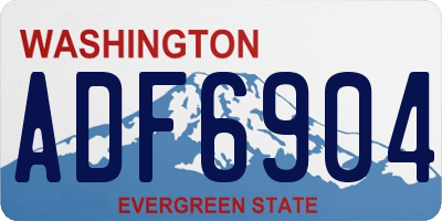 WA license plate ADF6904