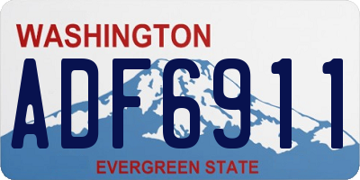 WA license plate ADF6911