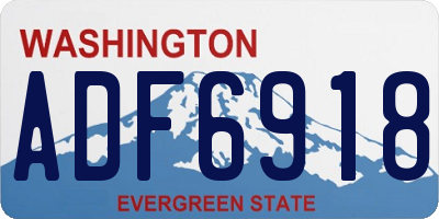 WA license plate ADF6918