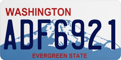 WA license plate ADF6921