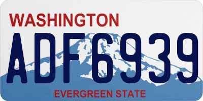 WA license plate ADF6939