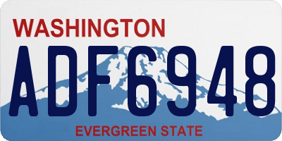 WA license plate ADF6948