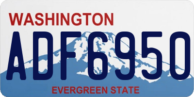 WA license plate ADF6950