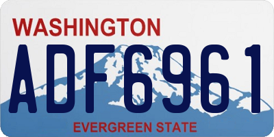 WA license plate ADF6961