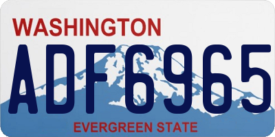 WA license plate ADF6965