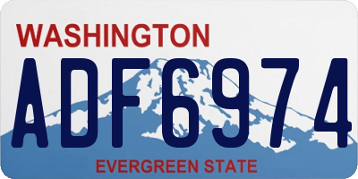 WA license plate ADF6974