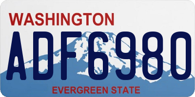 WA license plate ADF6980
