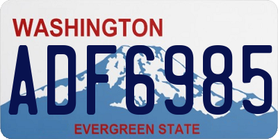 WA license plate ADF6985