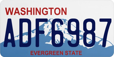WA license plate ADF6987
