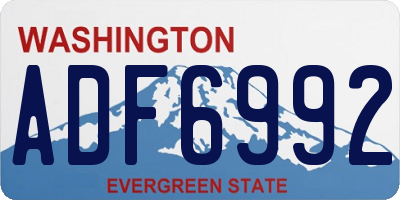 WA license plate ADF6992