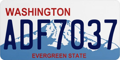 WA license plate ADF7037